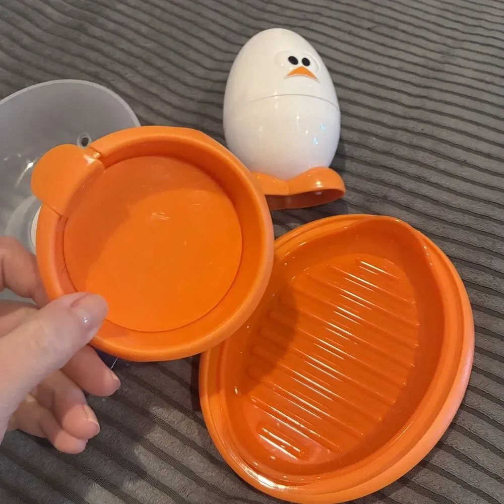 Joie Boiley Microwavable Egg Boiler & Bacon and Egg Maker White & Orange OPEN